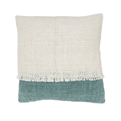 Two-Tone Fringe Filled Throw Pillow