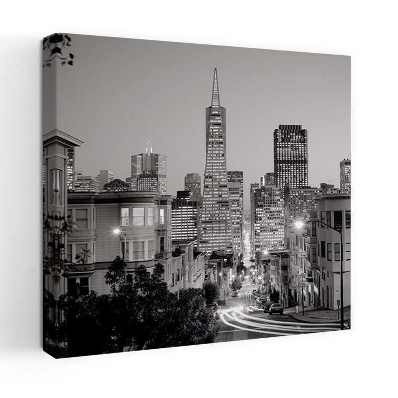 San Francisco Skyline 1, art contemporain, H 32 po x l 32 po