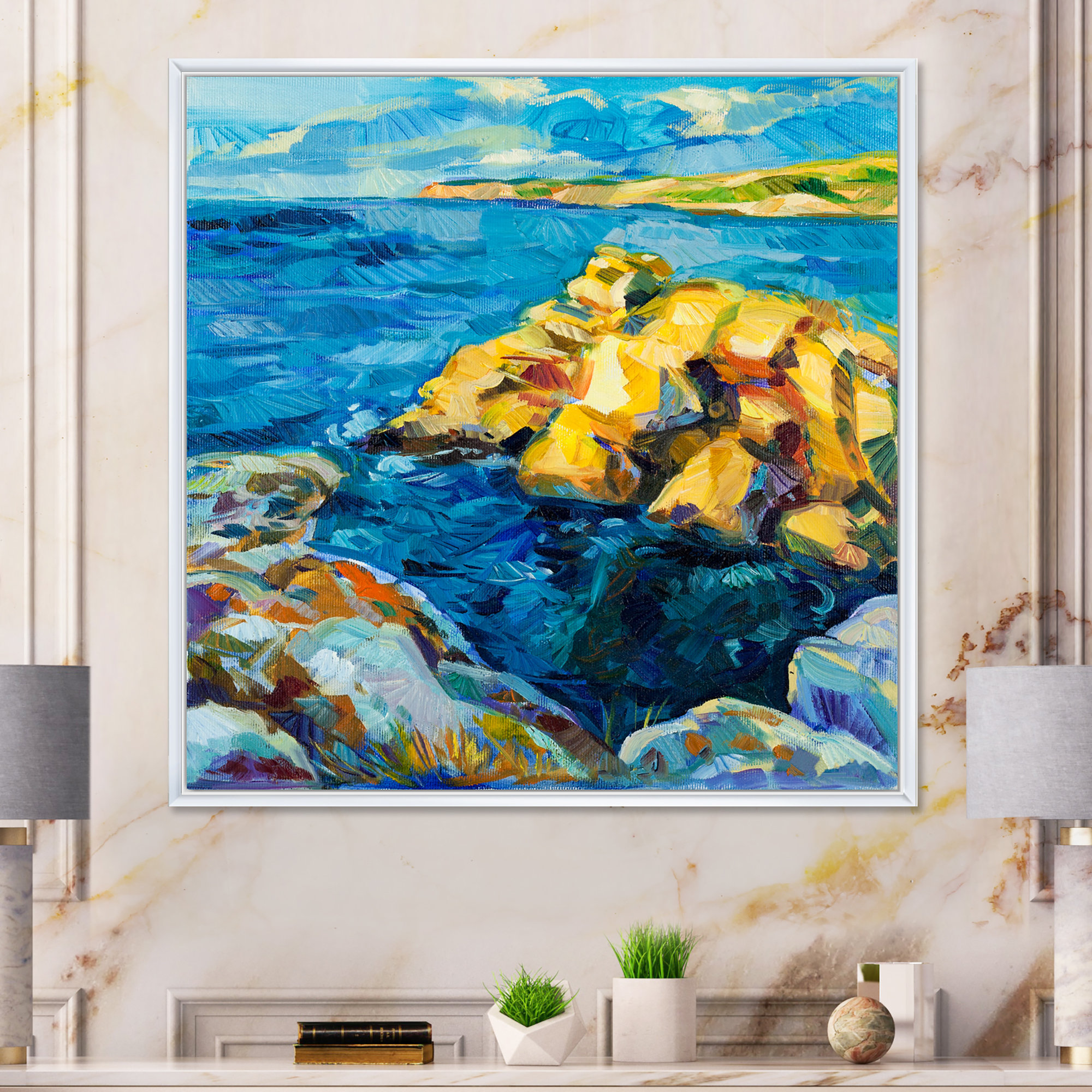 Highland Dunes Coastal Bay In Beautiful Ocean On Canvas Print Wayfair