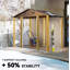 6 x 8ft Galvanised Steel Shed - Brown Wood-Effect