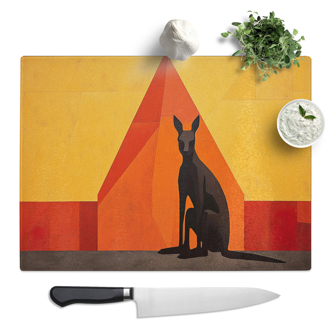 Kangaroo Minimalism  Glass Chopping Board