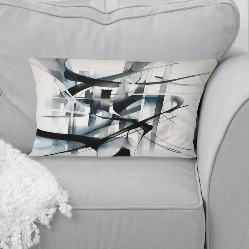 Coussin décoratif abstrait à motif géométrique abstrait Abstract Neutral