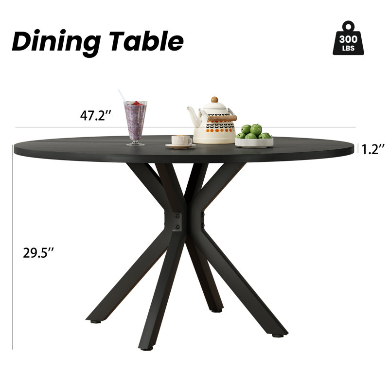 Table spacieuse en bois de style Mid-Century moderne pour la salle à manger et les petits espaces
