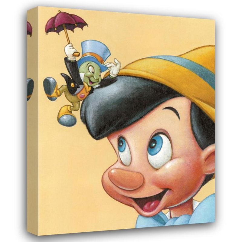 Pinocchio and Jiminy - Friendly Fun, 47" H x 36" W