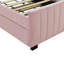 Lit plateforme tapissier simple en velours avec lit gigogne simple-1295894679