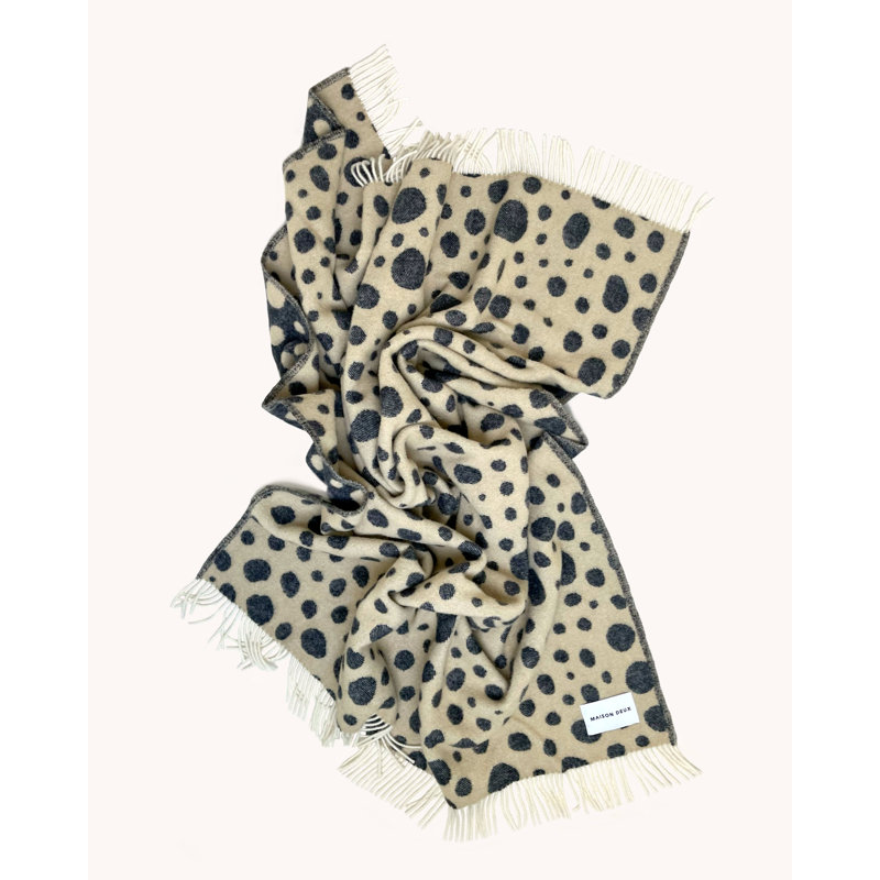 Animal Print Wool Jacquard Throw Blanket