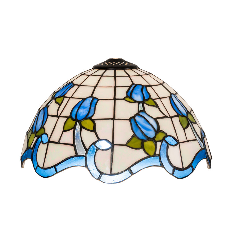 Dome Lamp Shade, Blue/Green/Beige/Red, 7" H x 12" W x 12" D