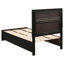 Lit simple à panneau noir avec tiroirs et garniture scintillante, plateforme à lattes, panneau de particules en bois franc asiatique, finition en stratifié de 41,05 po de largeur, bois franc d'ingénierie, hauteur 51,36 po-126005539