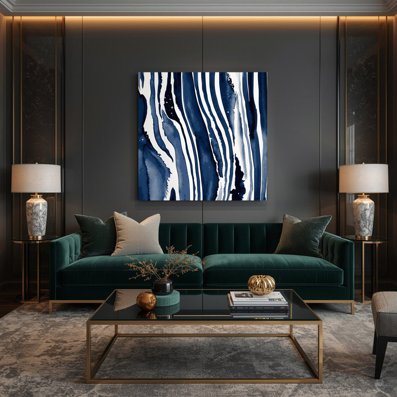 Art mural sur toile DiagonalStripes, H 32 po x l 32 po