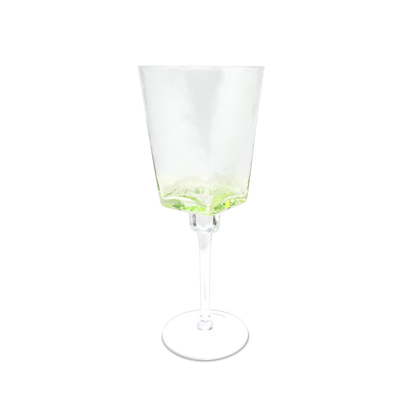 Ensemble de 6 verres verts martelés, 10 oz