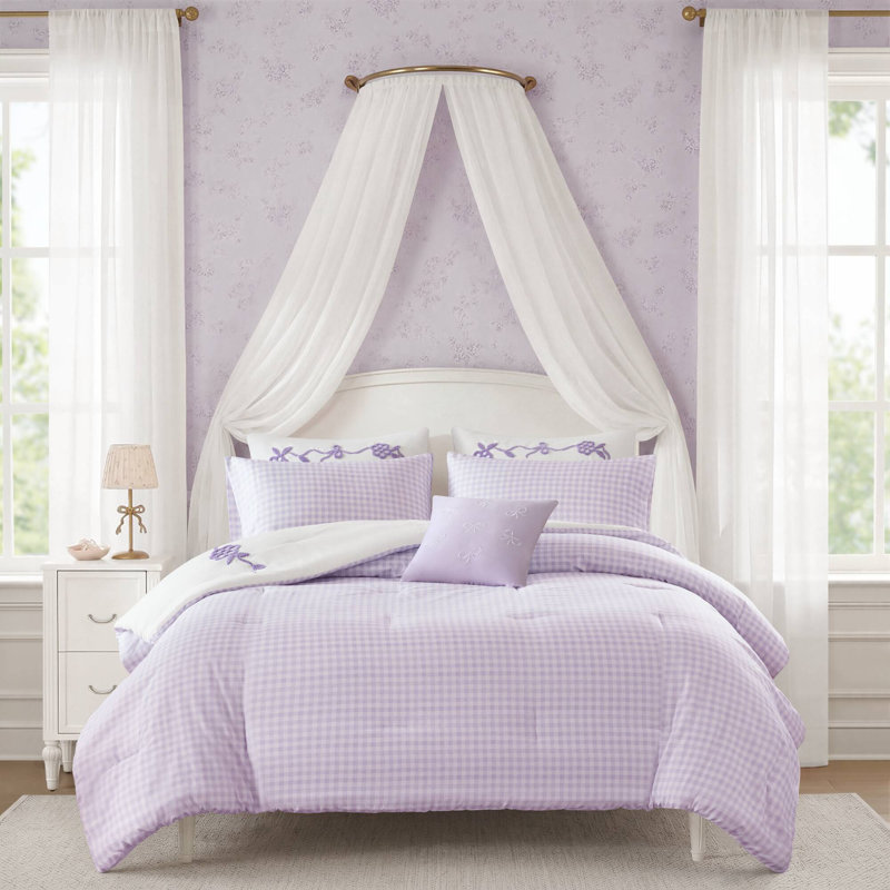 Ensemble d'édredon 6 pièces Tiffany, Full/Queen, Purple