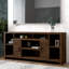 Meuble télé 74 po pour téléviseur de 85 po ou moins Tekoa, aucun assemblage requis, finition whisky