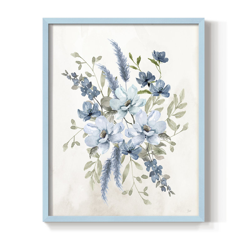 Sweet Blues II, reproduction encadrée - bois massif, Bleu, H 21 po x l 17 po