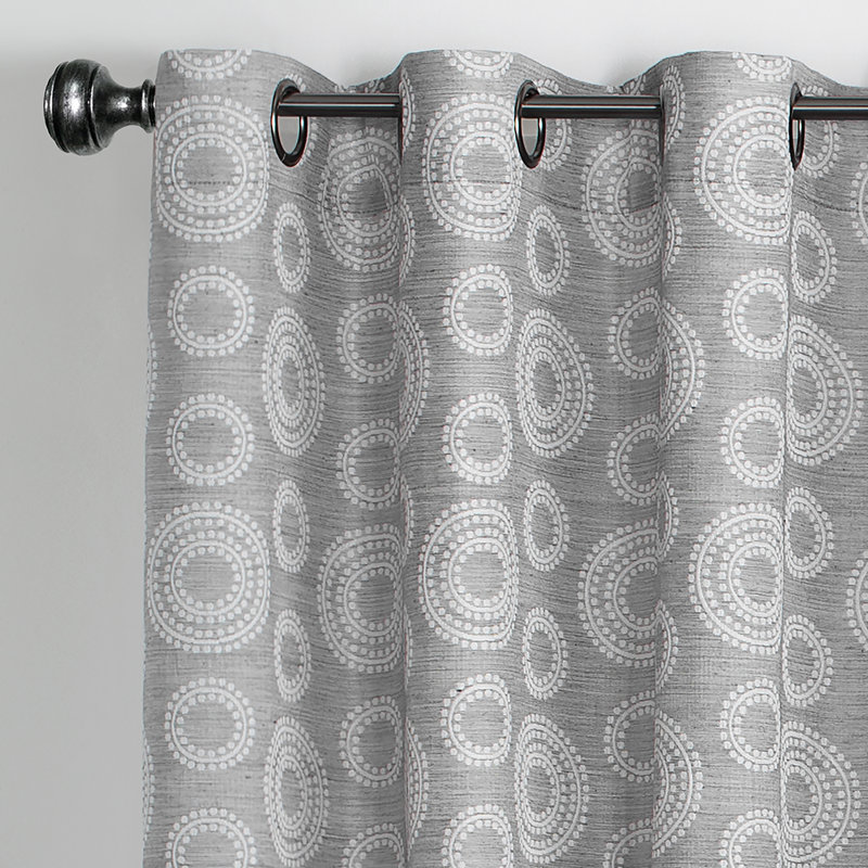 Semi Sheer Curtain Single Panel, 52" W x 63" L, Gray
