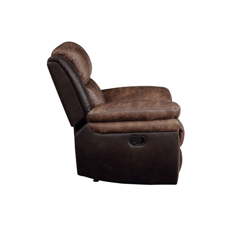 Fauteuil inclinable touffeté poli caramel et espresso
