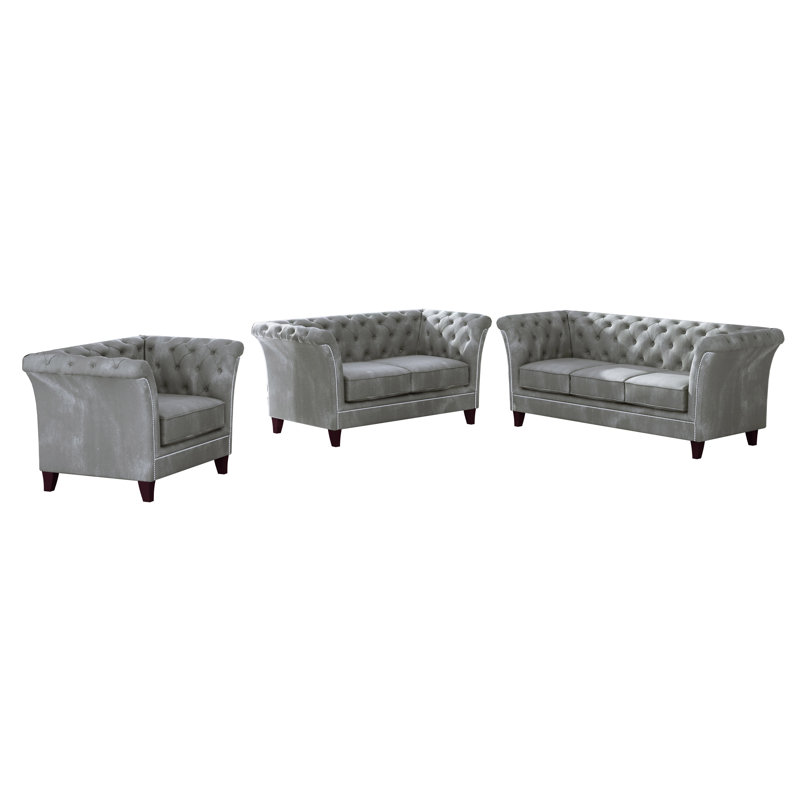 Chesterfield  Sofa Set 3+2+1, Grey