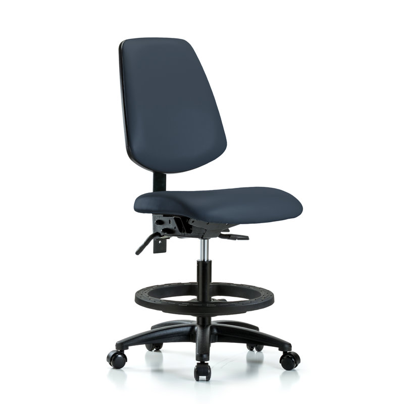 Agnes Vinyl Drafting Chair, Casters, Imperial Blue, Not Included