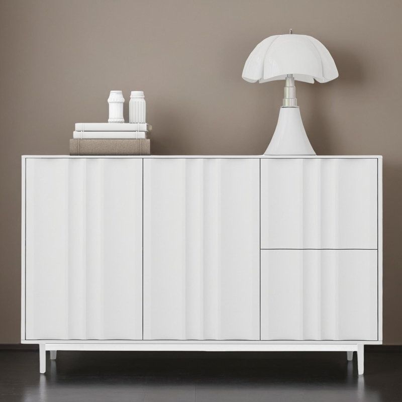 47" Kitchen Storage Sideboard Buffet Cabinet Console Table, White