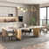 Dashona White Rectangular Sintered Stone Dining Table with Double Pedestals