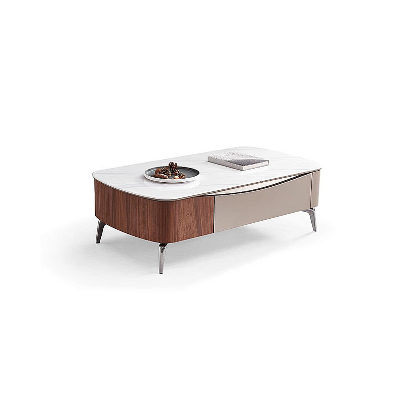 Table basse moderne minimaliste en pierre de cristal