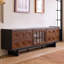Meuble télé rétro en bois massif noir-315042
