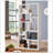 8-shelf White Geometric Bookcase