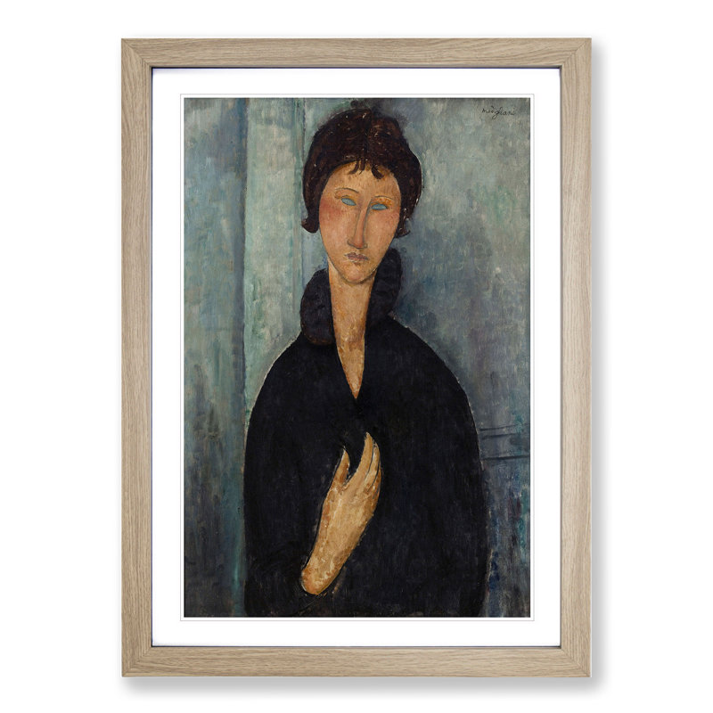 Portrait of a Woman Vol.8 by Amedeo Modigliani - Picture Frame Painting, 36cm H x 27cm W x 2cm D, Oak Framed