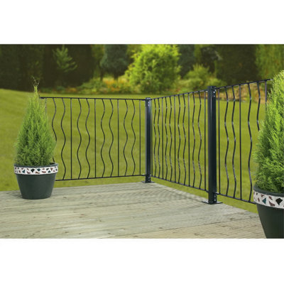 Aschraf 81.3" H x 113'' W Black Metal Fencing with 1 Panels Included
