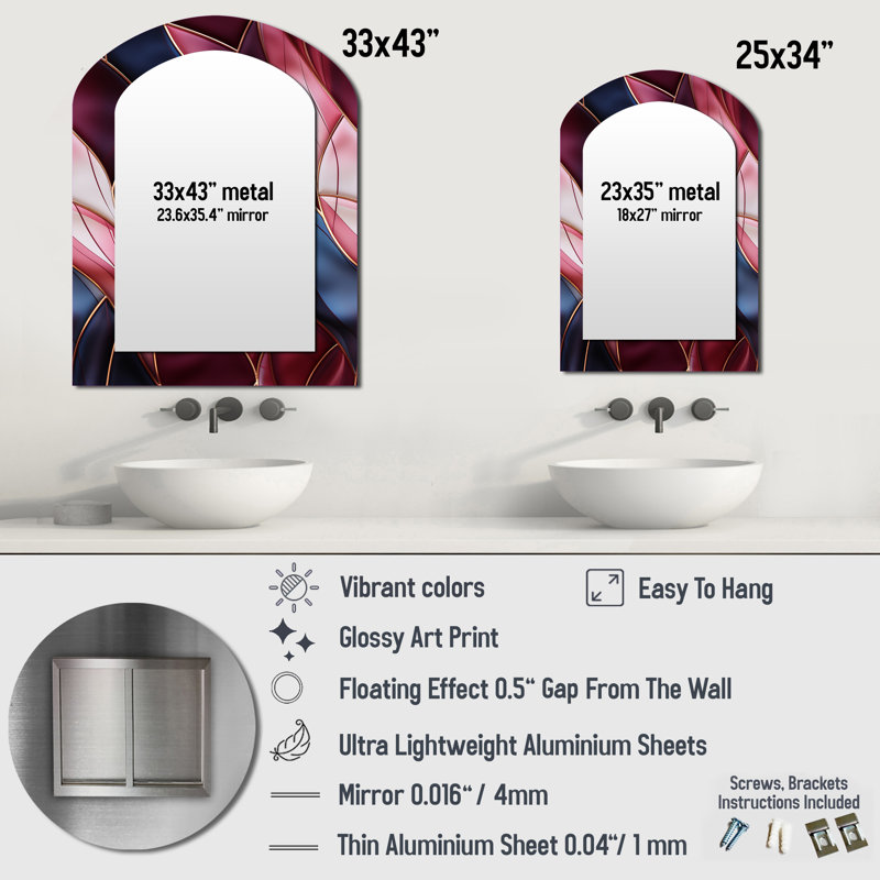 Miroir mural Radiant Glamour, 34 po x 25 po