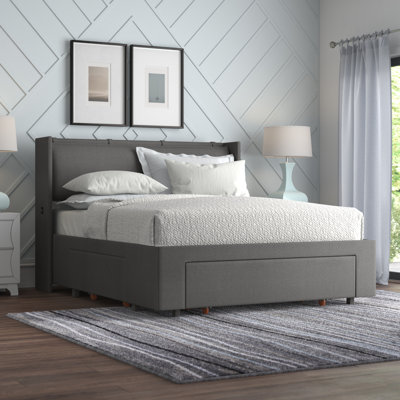 Orick Upholstered Wingback Storage Bed