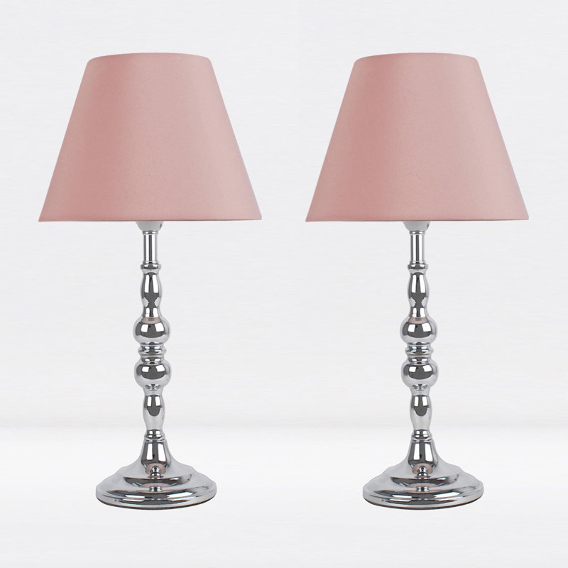 Lasley Metal Table Lamp, Polished Chrome, White