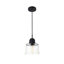 Luminaire suspendu en forme de cloche à 1 lumière avec accents de verre Hendina