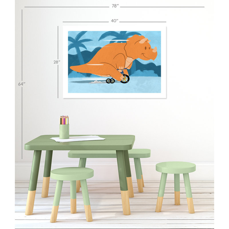 «Riding Dino 2», impression sur papier, H 28 po x l 40 po x P 1 po, Papier