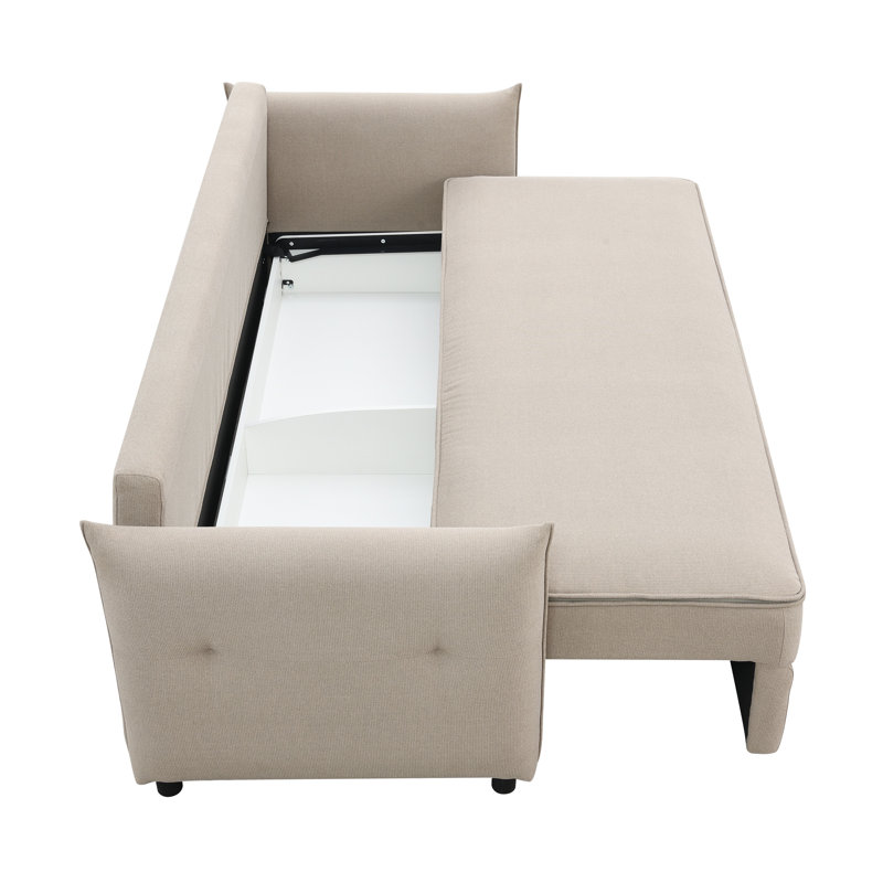 Murphy Sofa With Sleeper & Storage, Beige