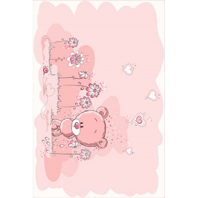 Galewood Cotton Pink/White Rug, Rectangle 180 x 280cm