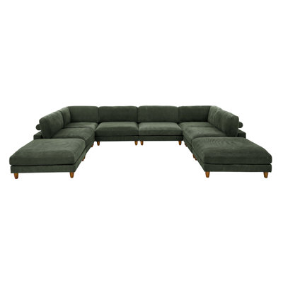 Large Seating Corduroy Modular Sectional
