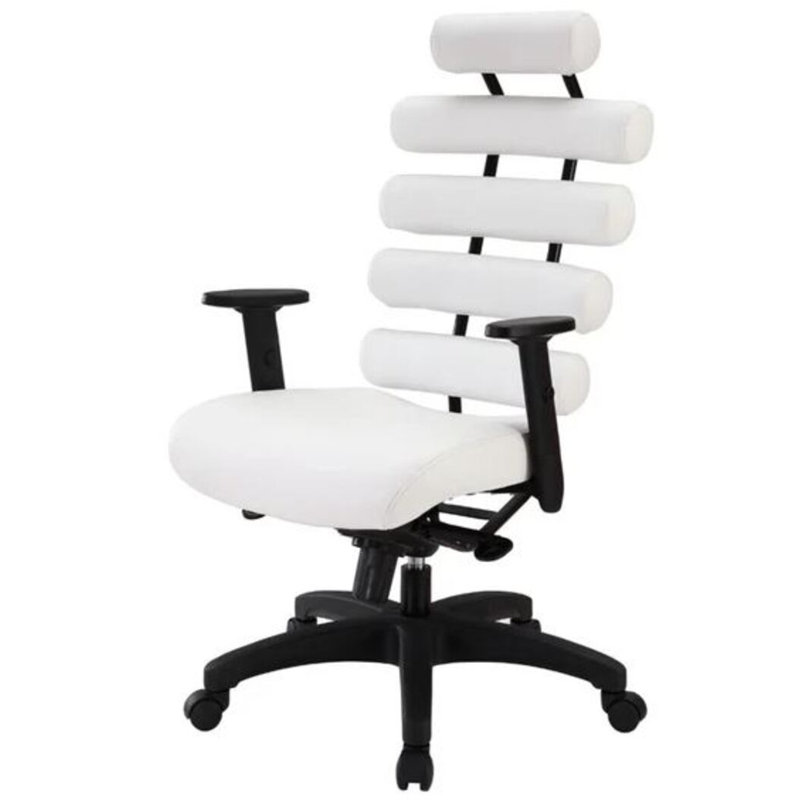 Noom Leather High Back Office Chair, White