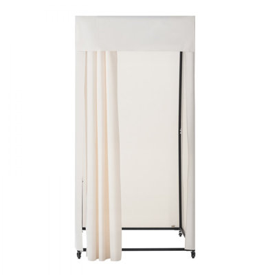 Fitting Room, Moveable Dressing Room with Thick Curtains, Privacy Space with Casters and a Sturdy Metal Hook, for Boutique, Mall, Tailor