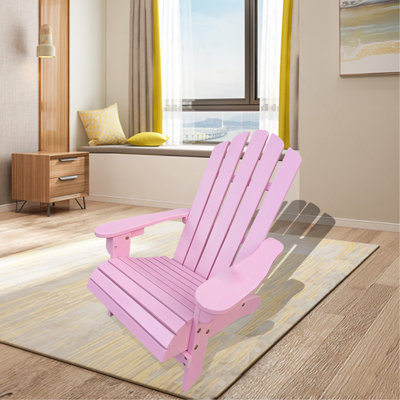 Outdoor Or Indoor Wood Children Adirondack Chair,Pink