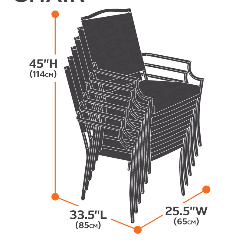 Housse de chaise de jardin empilable Belltown, Gris