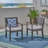  Outdoor Acacia Wood Dining Chairs Set of 2 with Slatted Back and Light Grey Cushions, Dark Grey-819932227