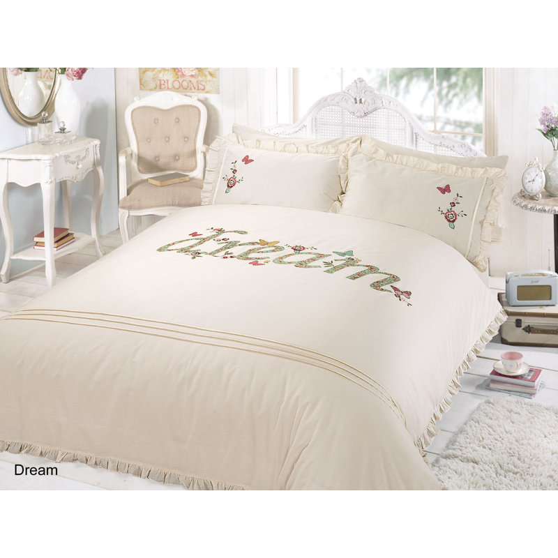 Dream Cotton Blend No Pattern [EU ONLY] Duvet Cover Set with Pillowcases Included, White