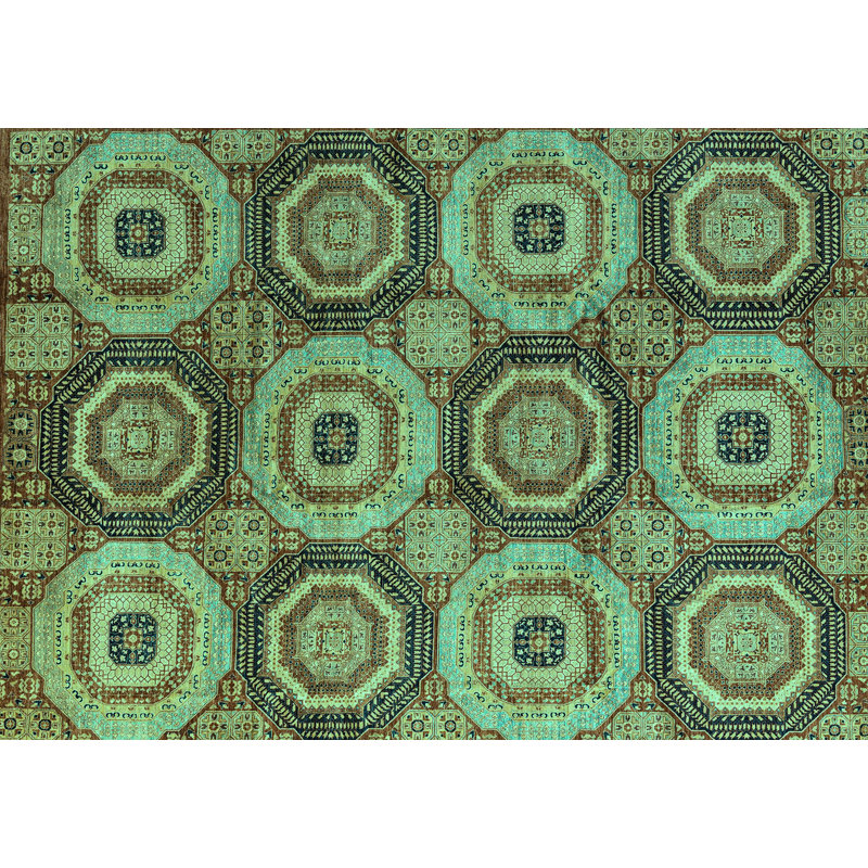 Tapis oriental en chenille tissé à la machine en bleu, Rectangle 2 pi x 3 pi