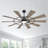 Windmill 84inch 10 Blades Ceiling Fan With Lights and Remote 3 Downrod Dc Motor 6-Speed,Matte Black Grey-1977270279-1977270272-1974994264