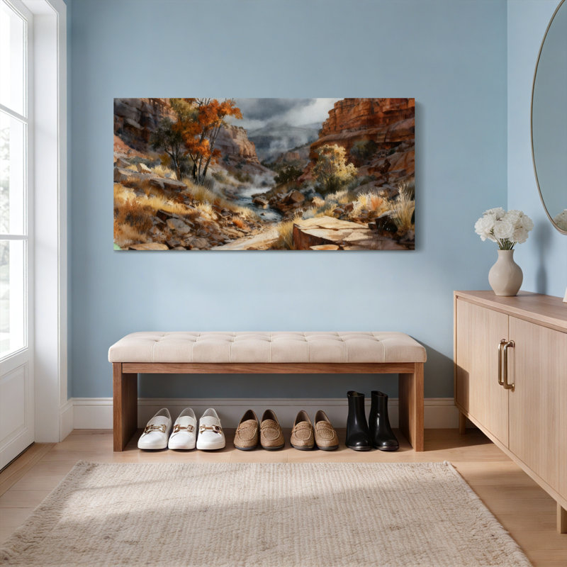 «Autumn Canyon Landscape», reproduction d'art sur toile tendue sur toile, H 12 po x l 36 po