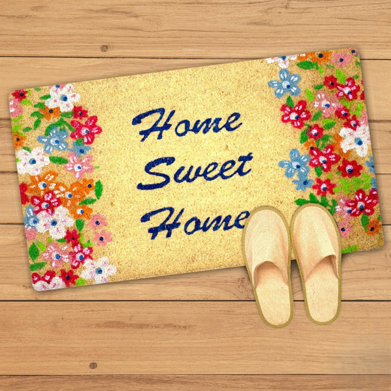 Non-Slip Floral Doormat