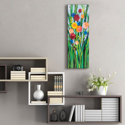  «Flowers In May 1» par Silvia Vassileva, art mural en verre acrylique, 12 po x 36 po
