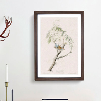 Chipping Sparrow Bird by John Audubon - Picture Frame Painting Print