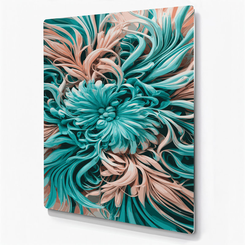Abstract Florals 8 Grey Metal Wall Art, 24" H x 36" W
