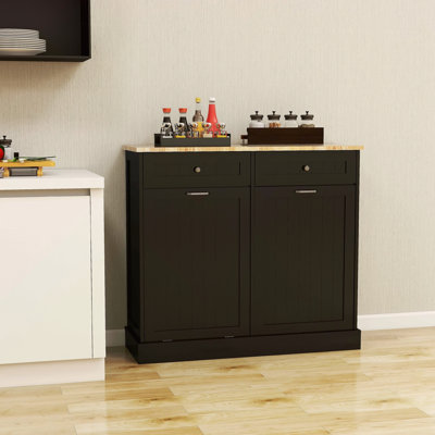 Armoire à ordures inclinable à deux tiroirs et deux compartiments